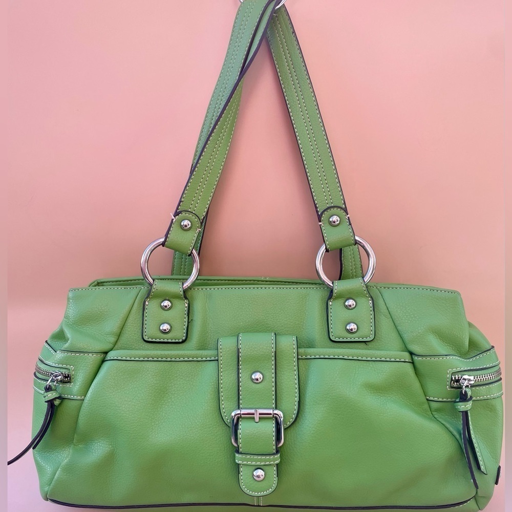 Beautiful Spring Green Multiple Pocket Satchel / … - image 2